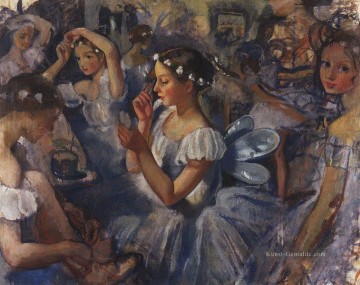 Mädchen sylphides ballett chopiniana 1924 Russische Ballerina Tänzerin Ölgemälde